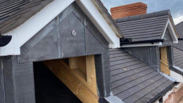 Small tile and leadwork 